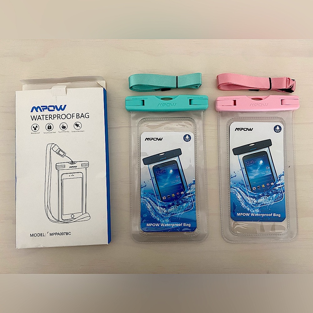 MPOW 2 Pack Waterproof Touch Friendly Bag Teal & Pink